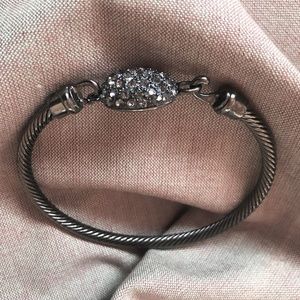 Hematite and Smoky Quartz-Toned Latch Bracelet